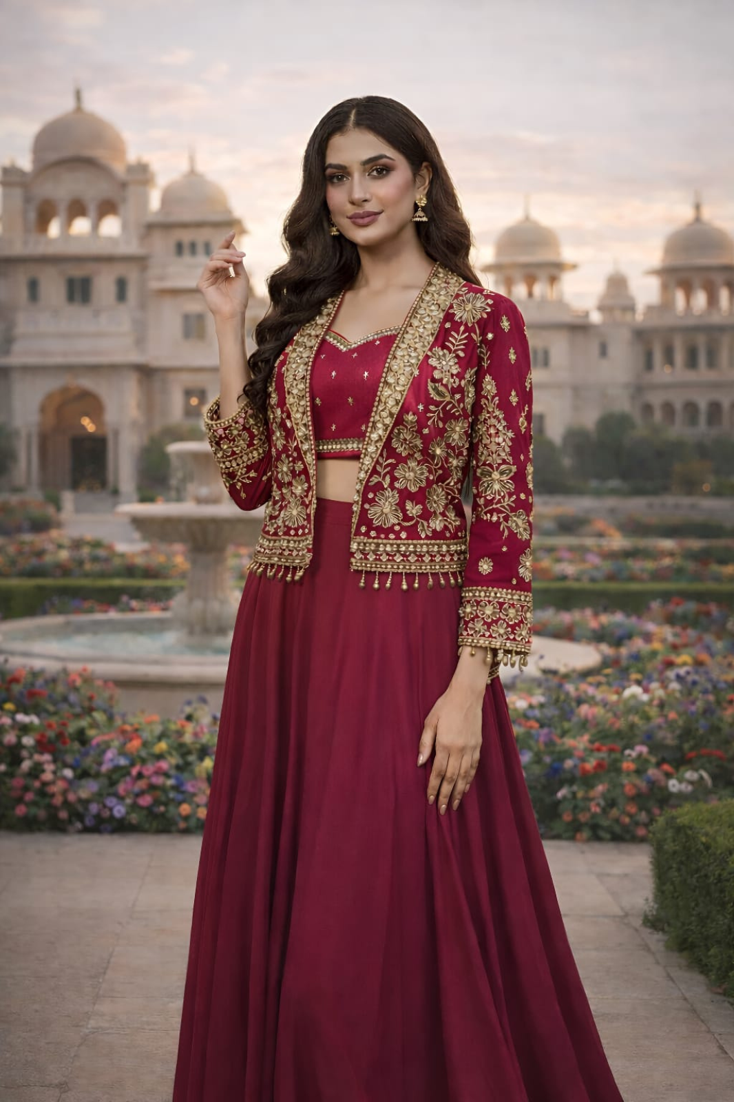 Royal Lehenga Set with Embroidered Jacket
