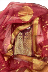 Premium Maroon Embroidered Kurta Set with Dupatta