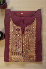 Premium Maroon Embroidered Kurta Set with Dupatta