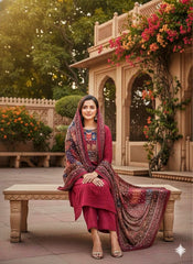 Elegant Georgette Unstitched Suit with heavy Chikankari and mirror work