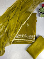 Royal Barbari Simar Hand Embroidered Unstitched Suit-Green