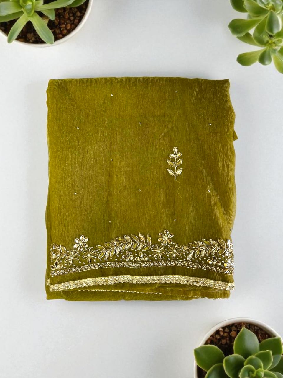 Royal Barbari Simar Hand Embroidered Unstitched Suit-Green