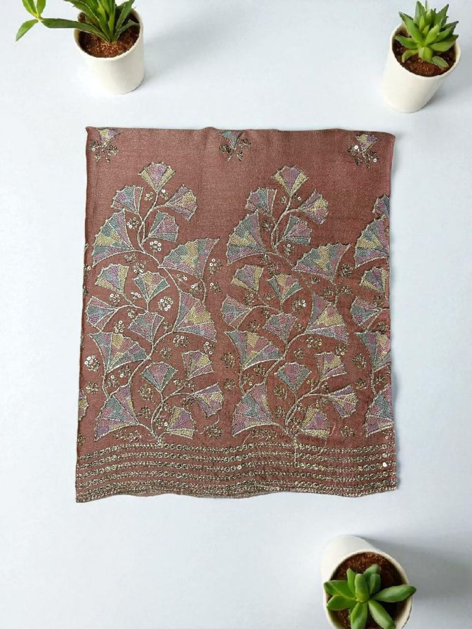 Elegant Vichitra Embroidered Unstitched Suit Set with Dupatta