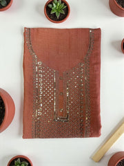 Graceful Vichitra Silk Embroidered Unstitched Suit with Embroidered Jaal Dupatta