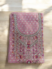 Stunning Shimmer Jacquard Unstitched Suit with Intricate Embroidery & Zari Dupatta