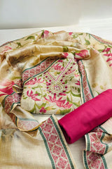 Golden Harvest – Elegant Floral Embroidered Suit Set