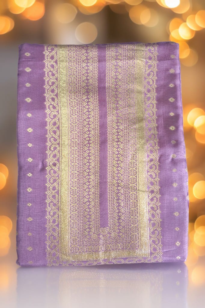 Regal Dola Silk Embroidered Unstitched Suit-Purple