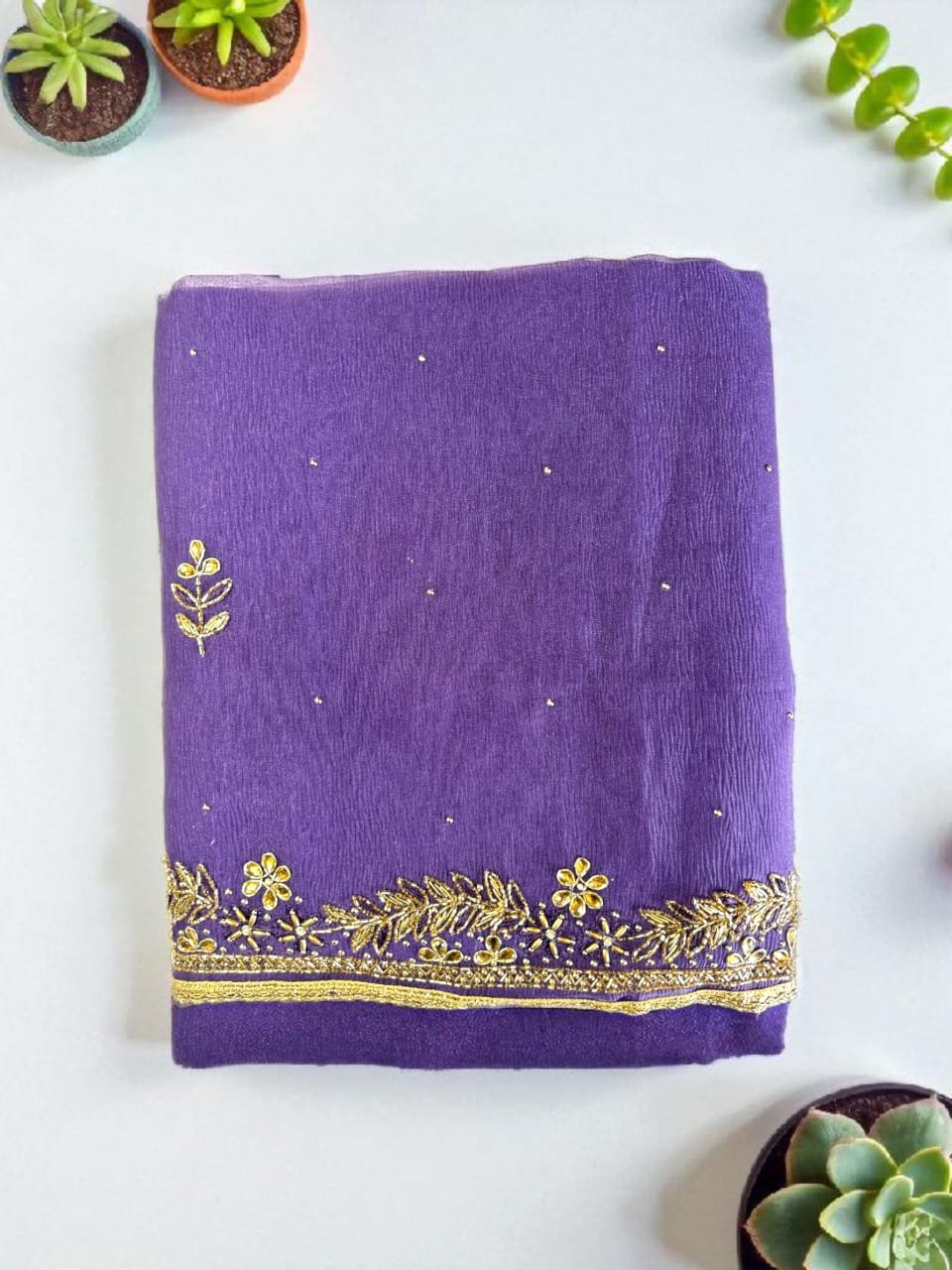 Royal Barbari Simar Hand Embroidered Unstitched Suit-Purple