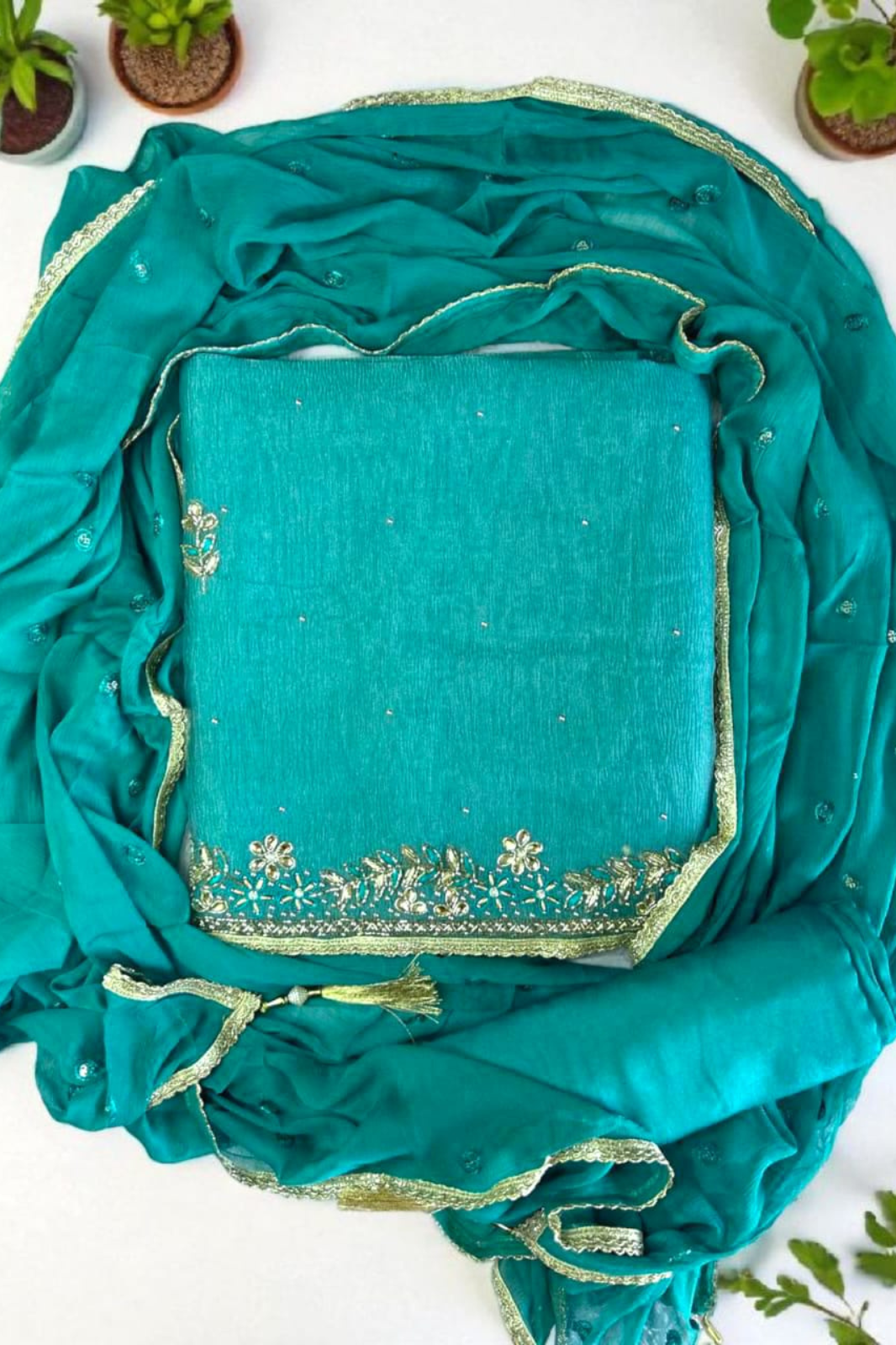 Royal Barbari Simar Hand Embroidered Unstitched Suit-Blue