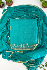 Royal Barbari Simar Hand Embroidered Unstitched Suit-Blue