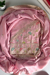 Elegant Vichitra Embroidered Unstitched Suit-Pink