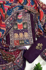 Elegant Georgette Unstitched Suit with heavy Chikankari and mirror work