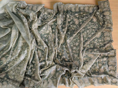 Elegant Sage Green Embroidered Saree with Sequin Detailing