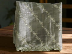 Soft Sage Green Embroidered Organza Saree