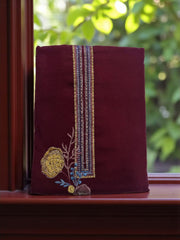 Maroon Pashmina Winter Unstitched Suit– Heavy Embroidered Neckline & Printed Dupatta