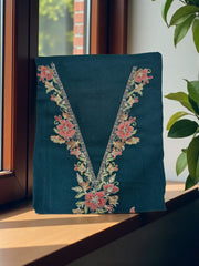 Teal Green Pashmina Unstitched Suit