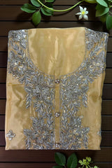 Premium Glass Organza Embroidered Suit Set with Dupatta-Yellow